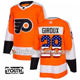 Philadelphia Flyers tröja Claude Giroux 28 Adidas 2017-2018 Orange USA Flag Fashion Authentic - NHL Tröjor Barn